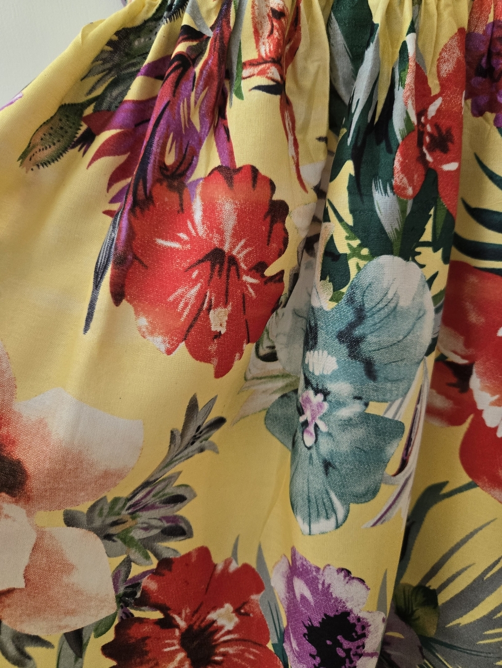Hibiscus Collection Hawaii Sundress Knee Length Yellow And Floral Multicolor NWT - Picture 4 of 7